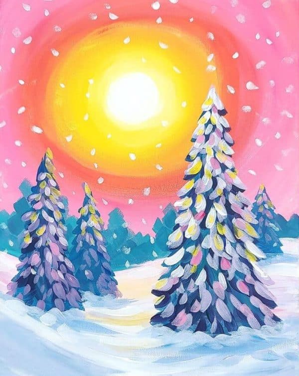 Paint and Sip 02.05.24 - Snowy Pines